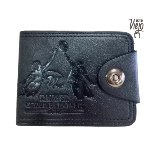 BILLETERA DE CUERO CON BOTÓN