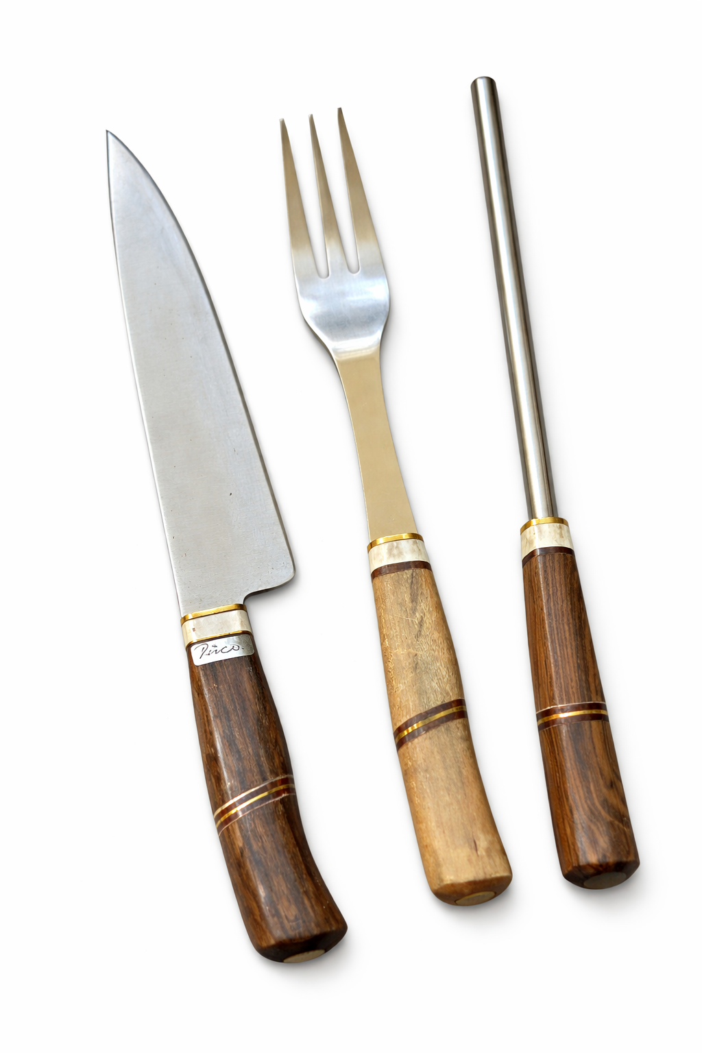 KIT PARRILLERO MADERA HOJA 20CM